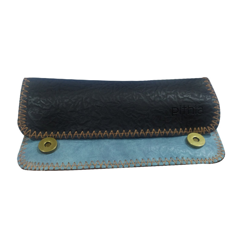 Καπνοθήκη Δερματίνη Amalia | Black – Soft blue | CA-23