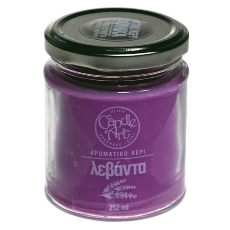 Candle n’Art Αρωματικό Κερί σε Βάζο με Άρωμα Με Αιθέρια Έλαια Λεβάντας 212gr