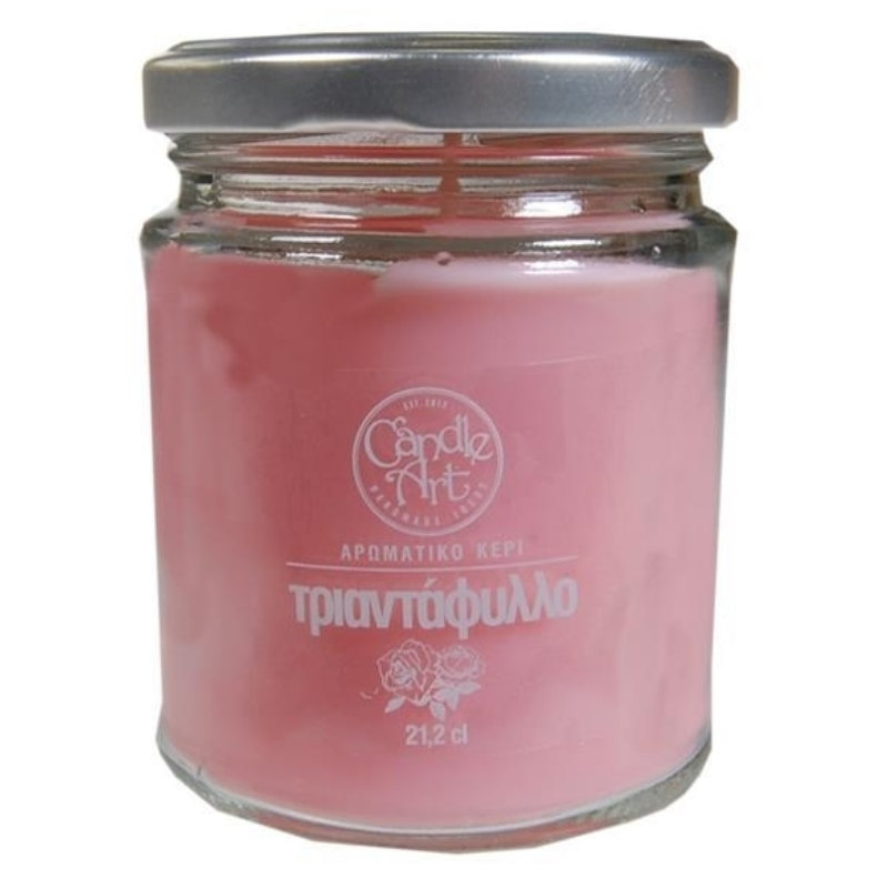 Candle n’Art Αρωματικό Κερί σε Βάζο με Άρωμα Με Αιθέρια Έλαια Τριαντάφυλλου 212gr