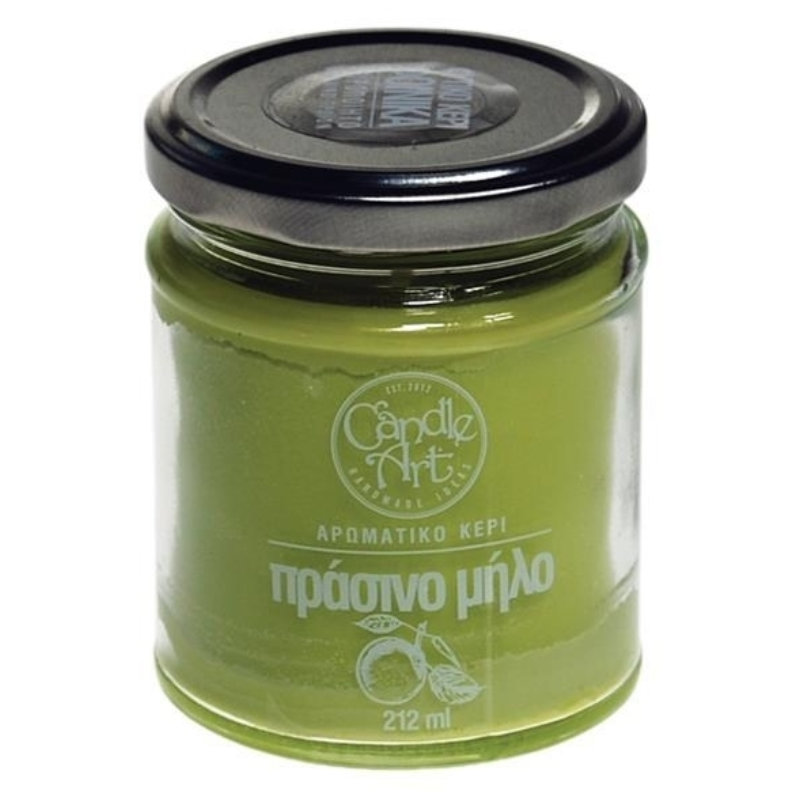 Candle n’Art Αρωματικό Κερί σε Βάζο με Άρωμα Με Αιθέρια Έλαια Πράσινου Μήλου 212gr